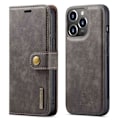 Pikkukuva 1 / 2: DG.Ming iPhone 14 Pro 2-in-1 Lompakko Suojakotelo - Harmaa Silver grey