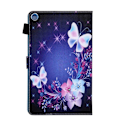 Miniatyrbillede 3 af 6: Samsung Galaxy Tab A 10.1 (2019) elegant  læder flip etui - blomster / sommerfugl Blue