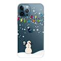 Miniatyrbillede 1 af 2: Fleksibelt cover til iPhone 14 Pro, julemønstertryk Velbeskyttet mobiltelefontaske - Snemand Og Snemand White