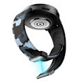 Miniatyrbillede 3 af 6: Samsung Galaxy Watch 5 (44mm) / (40mm) / 4 (44mm) / (40mm) mønster silikone urrem - Sort / Sort Silver grey