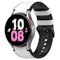 Miniatyrbillede 2 af 4: Samsung Galaxy Watch 5 / 4 / 3 (41mm) silikone i læder urrem med sort spænde - Sort Størrelse: L White