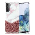Miniatyrbillede 1 af 2: marmor Samsung Galaxy S21 Plus 5G etui - hvid / Shiny rød Multicolor
