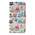 Miniatyrbillede 2 af 2: Moberg læderetui til Huawei Y625 med stander og kortholder - Nuttede ugler Multicolor