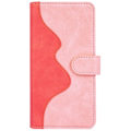 Miniatyrbillede 2 af 2: To Farvet Læder Flip Case til Samsung Galaxy M13 4g - Lyserød Pink
