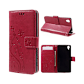 Miniatyrbillede 1 af 2: Moberg læder-etui med blomstermønster til Sony Xperia X - Rød Red