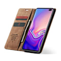 Miniatyrbillede 2 af 2: CASEME Samsung Galaxy S10 auto-absorberet læder flip etui - Brun Brown