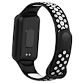 Miniatyrbillede 1 af 2: Amazfit Band 7 tofarvet silikone urrem - Sort / Hvid White
