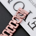 Pikkukuva 2 / 2: 22mm Universal strassi D-ketju ruostumattomasta teräksestä valmistettu kellonhihna - Ruusu Vaaleanpunainen Pink