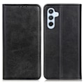 Miniatyrbillede 1 af 2: Flip Etui med Pung i Ægte Læder til Samsung Galaxy A24 4G - Sort Black