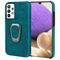 Miniatyrbild 1 av 2: Stötsäkert läderfodral med oval kickstand för Samsung Galaxy M32 5G / A32 5G - Cyan Grön