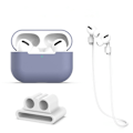 Miniatyrbild 1 av 2: AirPods Pro 2 silikonskydd med rem och öronsnäckhållare - Lila Lila