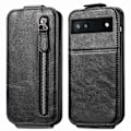 Pikkukuva 1 / 6: Vertical Flip Phone Suojakotelo With Zipper For Google Pixel 7 - Musta Black