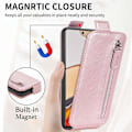 Pikkukuva 4 / 6: Vertical Flip Phone Suojakotelo With Zipper For Xiaomi 12S / 12x / 12 - Ruusukulta Pink