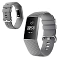 Miniatyrbild 1 av 2: Fitbit Charge 4 / 3 diamond pattern watch band - Grey Size: S Silvergrå