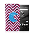 Miniatyrbillede 1 af 2: Moberg Sony Xperia Z5 Læder Etui - Hot Pink & Chevron Striber Multicolor