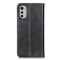 Miniatyrbillede 2 af 2: Motorola Moto E32 flip etui i ægte læder med pung – Sort Black