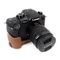 Pikkukuva 1 / 2: Panasonic Lumix DC-GH5 Aito Nahkainen Puoli Suojaava Kamera Laukku - Ruskea Brown