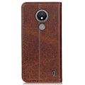Miniatyrbillede 2 af 2: Nokia C21 flip etui i ægte læder med pung – Brun Brown