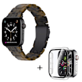 Miniatyrbild 1 av 4: Apple Watch SE 2022 (40mm) klockarmband med 3 pärlor i resin och genomskinligt hölje - Matt Armégrön Grön