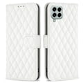 Miniatyrbillede 1 af 2: Rhombus Mønster Matte Flip Case til Samsung Galaxy M33 5g - Hvid White