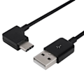 Pikkukuva 2 / 2: Tyyppi C USB-C - USB 2.0 Oikea 90 asteen Kaapeli Mobiili Laitteille - Musta Black