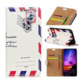 Miniatyrbillede 1 af 2: Sony Xperia 10 mønster læder etui - Retro Poststempel Multicolor