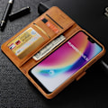 Miniatyrbillede 2 af 2: LC.IMEEKE Huawei P20 Lite mobiletui i kunstlæder med stativ og lommer - Brun Brown