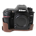 Miniatyrbild 1 av 2: Nikon D7500 Digital SLR kameraskydd för nederdelen syntetläder - Kaffe Brun