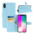 Miniatyrbild 1 av 2: iPhone XR mobilfodral syntetläder silikon stående plånbok - Blå Blå