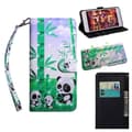Miniatyrbillede 1 af 2: Huawei P Smart 2019 lysspot dekoreret læder flip etui - Pandaer Multicolor