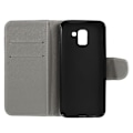 Miniatyrbillede 2 af 2: Samsung Galaxy J6 beskyttelsesetui i lædermateriale med printede mønstre og magnetisk lukkeklap - Eifeltårnet Multicolor