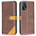 Miniatyrbild 1 av 2: BINFEN tvåfärgat läder Oppo A54s / Oppo A54 / Oppo A16s / Oppo A16 fodral - Brun Brun