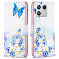 Pikkukuva 1 / 2: Wonderland Xiaomi 13 Läppäkotelo - Perhonen And Flowers Pink