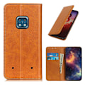 Pikkukuva 1 / 2: Lompakko-style Aitoa Nahkaa Läppäkotelo For Nokia XR20 - Ruskea Brown