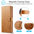 Miniatyrbillede 3 af 6: LC.IMEEKE Samsung Galaxy S23 Ultra Flip Etui - Lysebrun Brown