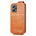 Pikkukuva 2 / 2: Vertical Flip Phone Suojakotelo With Zipper For Xiaomi Redmi Note 11S 5G / Poco M4 Pro 5g / Note 11t 5g - Ruskea Brown