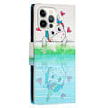 Miniatyrbillede 2 af 6: Wonderland iPhone 14 Pro Max flip etui - Hjerteform / Hest Blue