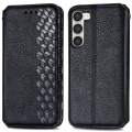 Pikkukuva 1 / 6: Nahkakotelo With A Stylish Rhombus Imprint For Samsung Galaxy S23 Plus - Musta Black