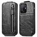 Miniatyrbillede 1 af 2: Vertical Flip Phone Etui med Zipper til Xiaomi 11T / 11T Pro - Sort Black