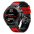 Miniatyrbillede 2 af 2: Dobbeltfarvet silikoneurrem til Garmin Watch og Coros Vertix - Rød / Sort Red