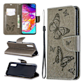 Miniatyrbillede 1 af 2: Butterfly Samsung Galaxy A70 etui - Grå Silver grey