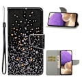 Miniatyrbillede 1 af 2: Wonderland Samsung Galaxy A32 flip etui - Glitrende Element Black
