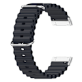 Miniatyrbild 1 av 2: Fitbit Sense 2 / Versa 4 / 3 klockarmband i oceanbandsstil - Midnattssvart Svart
