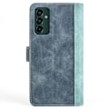 Miniatyrbillede 2 af 2: To Farvet Læder Flip Case til Samsung Galaxy M13 4g - Blå Blue