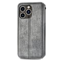 Pikkukuva 2 / 2: Nahkakotelo With A Stylish Rhombus Imprint For iPhone 14 Pro - Harmaa Silver grey