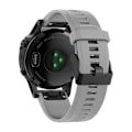 Miniatyrbillede 1 af 2: Garmin Fenix 7 justerbar silikonerem med sort spænde - Grå Silver grey