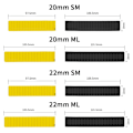 Miniatyrbillede 2 af 2: 22 mm universal urrem i silikone - Sort / Gul Størrelse: L Black