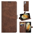 Pikkukuva 2 / 2: Wallet-style Nahkakotelo For Samsung Galaxy S22 Ultra - Kahvi Brown