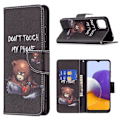Miniatyrbillede 1 af 2: Wonderland Samsung Galaxy A22 5G Flip etui - Bjørn Black