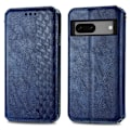 Miniatyrbillede 1 af 2: Læder Etui med A Stilfuldt Rhombus Tryk til Google Pixel 7a - Blå Blue